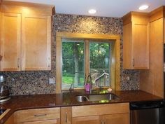 Hand Made Pebble Tile Bali Ocean 1 Sq. Ft. Use for - Etsy Pebble Backsplash Kitchen, Tile Around Window, Pebble Backsplash, River Rock Backsplash, Rock Backsplash, Rustic Faucets, Rustic Kitchen Backsplash, Kitchen Backsplash Tile, Beautiful Home Gardens