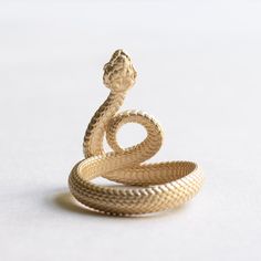 14k Solid Gold Snake Band Snake Ring Rose and Choc Ring - Etsy Unique Snake-shape Wedding Ring, Spiral Snake, Serpent Ring, Snake Ring, Gold Snake, Rose Yellow, Dainty Ring, Gold Style, Gold Bands