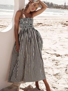 Loose Maxi Dress, Pinstripe Dress, Sling Dress, Pleated Maxi Dress, Pleated Maxi, Smock Dress, Cami Dress, Black Maxi Dress, Fitted Dress