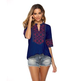 Eaeovni  Mexican Boho Embroidered Tops for Women Bohemian Peasant Style Shirts Summer Casual Tunics Dynasty Clothing, Mexican Boho, Embroidered Tops, Modern Qipao, Mexican Shirts, White Bridesmaid Dresses, Green Velvet Dress, Formal Dresses With Sleeves, Casual Tunics