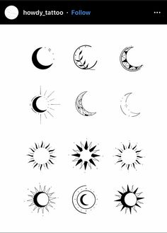 the sun, moon and stars tattoo designs