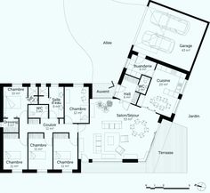 the floor plan for this modern house