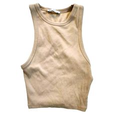 Zara Tank Top In Tan. From A Huge Collection Of Unworn And Lightly Worn Wardrobe Obtained From A Major Studio Costume Department. Clothing From Shows Including Disney + Shows Big Shot With John Stamos, The Mighty Ducks: Game Changers With Emilio Estevez, Lauren Graham And Josh Duhamel, Apple Tv Series Truth Be Told, Amazon Series Daisy Jones And The Six, With Love, Hit Hulu Series Saint X, Tiny Beautiful Things, Good Trouble, How I Met Your Father, Hulu Film Quiz Lady, 2023 White Men Can't Jump Mighty Ducks Game Changers, Tiny Beautiful Things, Film Quiz, Ribbed Knit Tank Top, Zara Tank Top, Disney Shows, Knit Tank Top, Knit Tank, Knitted Tank Top