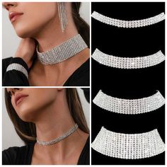 Reina Rhinestone Choker is the perfect necklace for adding a just bit of sparkle and glam to your outfit. The charm of this choker comes from its simple, minimalist line of festive rhinestones. Wear it alone or layer with other necklaces for a style that is uniquely you!! Size of Rhinestone: 1/8 inch wide Length: 12in + 5.5 in. extension This is a special occasion item, and it is FINAL SALE Adjustable Crystal Rhinestone Choker, Adjustable Crystal Choker With Rhinestones, Silver Crystal Choker With Rhinestones, Glamorous Adjustable Rhinestone Choker Necklace, Silver Rhinestone Choker Crystal Necklace, Silver Rhinestone Crystal Choker Necklace, Silver Crystal Choker Necklace, Sparkling Silver Choker, Adjustable Sparkling Choker Jewelry