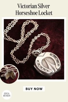 Victorian Silver Horseshoe Locket by Erica Weiner Romantic Period, Diamond Mines, Gibson Girl, Tiffany And Co, Antique Rings