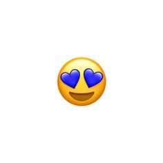 an emoticive smiley face with two hearts on it's eyes and one eye closed