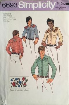 an image of men's shirt and pants sewing pattern