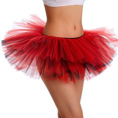 PRICES MAY VARY. 5 Layered Full Tulle Tutu Skirt, Red, 100% Soft Polyester. With good elastic waistband, Easy Pull-on and off. Length 9", Ultra stretchy, Will fit a Wide Range Waist of 22"-50" This item is flat packed, Better to Wear it after Low Ironed by Steam Iron. Easy to get a Full Fluffy Look by Separating each Layers. Perfect for Halloween Costumes, Princess Tutu, dress-up Parties, Fun Runs, Color Runs, Dancing, Stage Performance, Running Marathons, EDM concerts, School Events, Jazz and Tap, Vintage party favors, match dress as a Petticoat, or any other occasions tutu need! Phantomon 5 layered tutu skirt meets all your party needs. Complete your Marathon, Ballet, Rave, or Holiday with this yellow short tutu skirt. They all composed of soft tulle that can be easily cleaned with a rin Halloween Costumes Princess, Vintage Party Favors, Dancing Stage, Edm Concert, Tutu Skirt Women, Clown Halloween, Tulle Tutu Skirt, Princess Tutu, Dressup Party