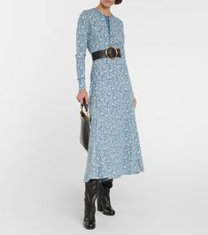 Chic Cotton Floral Dress For Casual Wear, Modest Maxi Length Floral Dress, Chic Cotton Maxi Dress For Daywear, Modest Fitted Floral Maxi Dress, Modest Full Length Maxi Dress For Spring, Modest Full-length Maxi Dress For Spring, Chic Cotton Floral Dress, Floral Print Cotton Midi Dress, Modest Cotton Dress With Floral Print