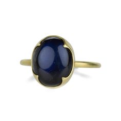 From the moody blue depths comes this 18k yellow gold ring from Gabriella Kiss, featuring an oval 4.15ct spectrolite cabochon set in the artist’s signature four scalloped bezel. Stone measures 3/8" x 1/2” on a thin round band. Size 7. Handcrafted in Hudson Valley, NY, U.S. Anthony Lent, Gabriella Kiss, Hudson Valley Ny, Set Rings, Moody Blues, Cabochon Ring, 18k Yellow Gold Ring, Yellow Gold Ring, Hudson Valley