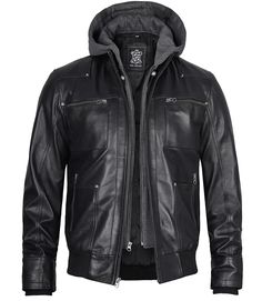 Black Hooded Leather Jacket For Men
This black bomber jacket with hood offers all the warmth you need, plus added style with its smooth zip fastening, four exterior pockets, and two interior pockets. Crafted from lambskin leather and internally lined with skin-friendly fabric, this sporty jacket is a great outfit to wear during fall and winter while commuting and other outdoor activities. Its hood is removable so you can remove it when you don't need it. Grab this classy piece today.

 



 

 

FAQs

	
		
			
			How long will a real leather jacket last?
		
		
			
It is one of the most durable materials that exist, you can wear it for years even decade as it is genuine leather and hence called a long-time investment. With characteristics, we can learn about the quality of le Leather Hooded Jacket With Detachable Hood For Winter, Winter Leather Hooded Jacket With Detachable Hood, Winter Leather Hooded Jacket With Double-lined Hood, Winter Leather Hooded Jacket With Zipper Closure, Black Leather Winter Hooded Jacket, Black Leather Hooded Winter Jacket, Black Leather Hooded Jacket For Winter, Hooded Leather Jacket For Cold Weather, Leather Jacket With Detachable Hood For Winter