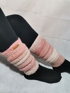 Hand kniteed mohair leg warmers Footless Pink Leg Warmers, Soft Stretch Winter Leg Warmers, Knee-high Pink Leg Warmers For Winter, Knee-high Pink Leg Warmers For Fall, Pink Stretch Leg Warmers For Fall, Pink Knee-high Leg Warmers For Winter, Pink Knee-high Leg Warmers For Fall, Cozy Pink Winter Bottoms, One Size Beige Leg Warmers For Winter