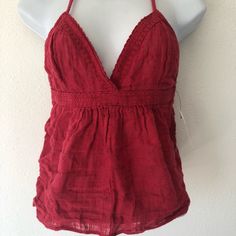 Melrose& Market Size Medium Cotton Tank Orange Cross Straps Boho Very Pretty New With Tags A 16 Red V-neck Halter Top For Spring, Red V-neck Tops For Beach Season, Red V-neck Halter Top For Summer, Cotton V-neck Halter Top For Beach, Beach Cotton Halter Top, Red Halter Neck Summer Top, Casual V-neck Halter Top For Beach, Summer Red Cotton Halter Top, Red Cotton Halter Top For Summer