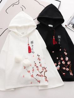 2023 Spring Harajuku Floral Hoodie - Vintage Style for Women Winter Fashion Jackets, Floral Hoodie, Women Hoodies, Embroidery Materials, Women's Hoodies, Floral Outfit, Vintage Mode, Maxi Dresses Casual, Women's Wardrobe