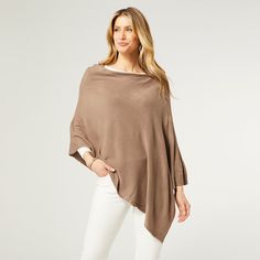 The Lightweight Ponchos  - Mushroom Casual Poncho For Spring Loungewear, Casual Spring Poncho For Loungewear, Oversized Solid Color Casual Poncho, Casual One-size Poncho For Layering, Solid Lightweight Outerwear For Fall, Lightweight Outerwear For Fall, Lightweight Outerwear For Layering In Fall, Versatile Lightweight Long Sleeve Outerwear, Versatile Lightweight Solid Tops