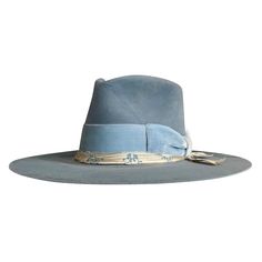 - Felt in western weight in Powder Blue- 4.5” crown- 3.5” brim- Pinched crown - 2" velvet band and bow in Powder Blue - Silk wrap in Ivory + Powder Blue- Natural tan leather sweatband- 100% silk interior lining- Sanded to perfection- No mass production, less waste, more love - This product is final sale + not eligible for returns or exchanges. Stylist Closet, Hat Styles, Coastal Cowgirl, More Love, Color Powder, Mass Production, Blue Hat, Round Top, Natural Tan