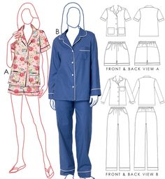 25 Pajama & Nightgown Sewing Patterns for Women (9 FREE!) Pijama Pattern Woman Free, Pyjama Pattern Free, Pijama Sewing Pattern, Pyjamas Sewing Pattern, Pajama Sewing Pattern Free, Pajama Set Sewing Pattern, Pajama Pattern Womens Free, Pj Sewing Pattern, Pijama Pattern