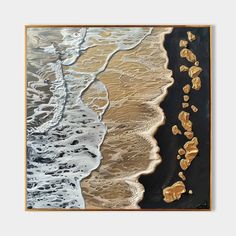 Black and Gold Ocean Waves Beach Wall Art for Sale Gold and Black Ocean Texture Painting Gold Ocean Art Plaster Art Texture, Texture Abstract Art, Abstract Art For Sale, Delivery Company, Texture Abstract, Plaster Art, Art Texture, Textured Art, Linen Canvas