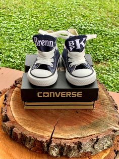 "Hi and welcome to my shop! This is the original converse or chucks! I pull the tag off of the tongue and then personalize it. If the shoe is really small the font may not look just like the pictures above. I will let you know if a font doesn't fit and send you choices to choose from. I can glue stones to the toes and the heal of the shoe. I have several different colors to choose from. If you want this choose the selection with the word stones on it. Our sweet little model Camryn is 2 years old Customizable Lace-up Sneakers For Gift, Customizable White Sneakers For Gift, White Personalized Sneakers For Gift, Customized White Sneakers For Gift, Customized White Sneakers As A Gift, Personalized White Sneakers For Gifts, White Personalized Sneakers As Gift, Customized White Sneakers As Gift, Personalized White Sneakers As Gift