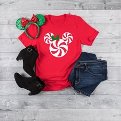 Disney Christmas Candy Cane - Disney Family Shirts - Disney Group Shirts - Very Merry Christmas Shir Disney World Christmas Shirts, Disneyland Christmas Outfit, Disney Group Shirts, Disney Christmas Outfits, Christmas Outfit Ideas For Family, Disney Wear, Disney Family Shirts, Disneyland Christmas, Disney Christmas Shirts