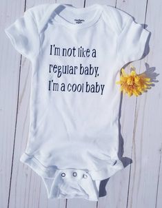 Organic material baby one piece, I'm not a regular baby saying, funny baby onsie, comes in multiple sizes, soft baby shirt with funny sayings Gender Ideas, Funny Baby Grows, Funny Baby Shirts, Baby Onsie, Girly Fits, Baby Talk, Funny Baby Clothes, Funny Onesies, Cricut Tips