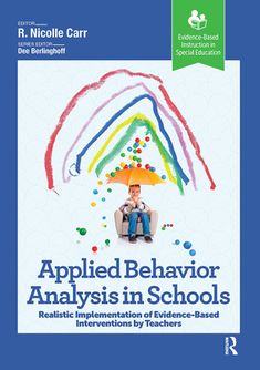 the cover of applied behavior in schools, with an image of a man sitting on a chair