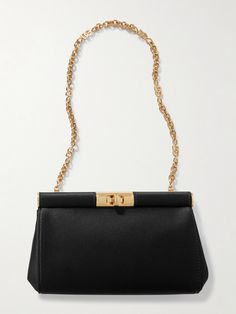 Dolce&Gabbana's lustrous satin 'Marlene' bag has a minimalist and elegant design. Inside, there's plenty of space for a handful of essentials like your phone, wallet and lipstick and it also has a detachable chain strap, so you can carry it over the shoulder or by hand. Designer Evening Bags With Detachable Strap, Formal Top Handle Baguette Bag With Detachable Strap, Elegant Shoulder Bag With Removable Pouch, Classic Baguette Bag With Gold-tone Hardware For Formal Occasions, Luxury Shoulder Bag With Gold-tone Hardware For Events, Elegant Everyday Baguette Bag, Luxury Evening Bags With Detachable Strap, Elegant Formal Baguette Shoulder Bag, Elegant Clutch Baguette Bag With Detachable Strap