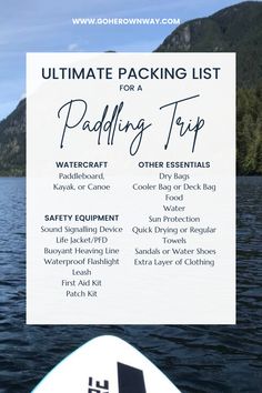 the ultimate packing list for a paddling trip