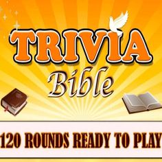 the trivia bible is shown with an open book and two doves on it