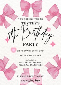 a birthday party with pink bows and stars