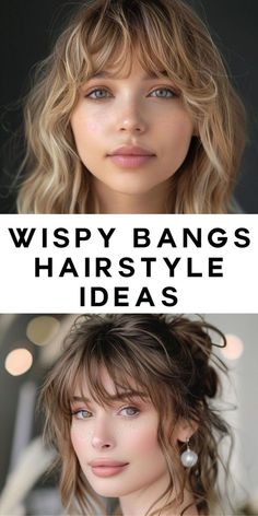 Face Framing Pieces Short Hair, Wispy Curtain Bangs Short Hair, Hairstyle Ideas For Curly Hair, Wispy Bangs Hairstyles, Long Shaggy Haircuts, Korean Trends, Ideas For Curly Hair, Classy Hair, Bangs Hairstyle