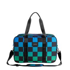 state bags rockaway duffle polyester canvas blue checkerboard front view on luggage click to zoom Blue Rectangular Travel Bag For Daily Use, Casual Shoulder Travel Bag For Overnight Trips, Blue Standard Backpack With Luggage Sleeve, Casual Rectangular Shoulder Bag For Overnight Trips, Standard Backpack With Adjustable Strap For Overnight Trips, Adjustable Strap Backpack For Weekend Trips, Rectangular Luggage With Adjustable Strap For Overnight Trips, Adjustable Strap Standard Backpack For Weekend Trips, Blue Casual Satchel Travel Bag