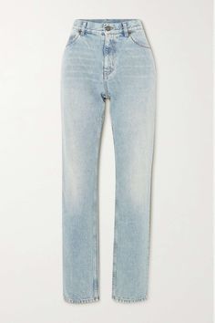 SAINT LAURENT Cindy high-rise slim-leg jeans | NET-A-PORTER Designer Bottoms, Spy Outfit, Saint Laurent Clothes, Saint Laurent Jeans, Model Outfits, Ralph Lauren Jeans, Winter Fits, Iconic Women, Shorts Jeans