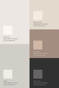 the different shades of gray, brown and white are shown in this color palettes