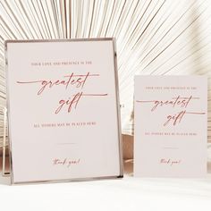 two cards with the words greatest sale written in red ink on them next to each other