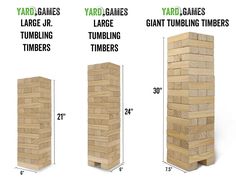 three different types of wood blocks are shown in this diagram, and each has the same size