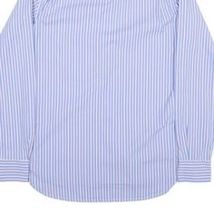 Item is in good used condition. >Size: XS >Armpit To Armpit: 20" >Armpit To Cuff: 20" >Collar To Hem: 29" Blue Long Sleeve Dress Shirt With Striped Collar, Blue Long Sleeve Shirt With Striped Collar, Blue Dress Shirt With Striped Collar For Work, Blue Workwear Top With Striped Collar, Classic Blue Shirt With Striped Collar, Blue Business Tops For Summer, Blue Cotton Top With Striped Collar, Classic Blue Dress Shirt With Striped Collar, Blue Business Tops For Spring