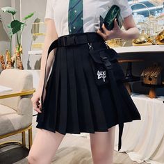 Please take the size info as a reference. The measurement error between 1-4cm is in the normal range.Fabric Material: Cotton BlendColor: BlackSize Chat: M. L. XL. 2XL. 3XL. 4XL Size Length Waist M 40cm/15.76" 70cm/27.58" L 40cm/15.76" 74cm/29.16" XL 41cm/16.15" 78cm/30.73" 2XL 41cm/16.15" 82cm/32.31" 3XL 42cm/16.55" 86cm/33.88" 4XL 42cm/16.55" 90cm/35.46" Kawaii Skirt, High Waist Pleated Skirt, Halter Dress Short, Luxury Duvet Covers, High Waisted Pleated Skirt, Trending Now, Preppy Style, Jeans Dress, Cheer Skirts