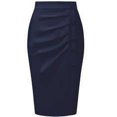 PRODUCT DETAILS: STYLE - Keep your look professional and stylish in this bodycon skirt from INSPIRE CHIC, featuring a high waist, pleated front, and button decor. OUTFIT - Pair with solid shirts and high heels for a chic office look. OCCASION - Focused on Ladies' Semi-Formal Wear - This skirt can be a perfect addition to almost any outfit from formal to daily wear, great for work, meetings, office, businesses, work, parties, cocktails, weddings, casual, daily dressing, etc. Fitted High Waist Mini Skirt For Office, Formal High-waist Fitted Pencil Skirt, Classic Fitted Blue Mini Skirt, High Waist Blue Pencil Skirt For Work, Blue High Waist Pencil Skirt For Work, Blue High-waist Pencil Skirt For Work, Fitted Blue Mini Skirt For Office, High-waisted Pencil Skirt For Office, High Waist Fitted Pencil Skirt For Office