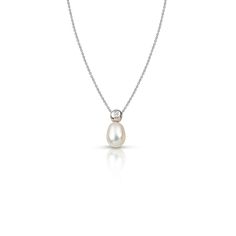 White Gold pendant 18ct with a full cut diamond 0.02 ct. and a teardrop pearl. The chain is gold 14ct. It weighs 1.70gr. You can select the length of the chain from the Variations. Available FedEx Express and DHL Express at shipment upgrades. FedEx delivery time 3 to 7 daysdepending destination. DHL Express delivery the next working day in Europe. Pear-shaped Single Diamond White Gold Jewelry, Elegant Pear-shaped Single Diamond Necklace, Pear-shaped White Gold Jewelry With Single Diamond, Diamond Teardrop Pendant Necklace With Pearl, White Gold Briolette Drop Necklace In Fine Jewelry Style, White Gold Briolette Drop Necklace Fine Jewelry, White Gold Briolette Drop Necklace, Elegant Briolette Drop Necklace In White Gold, Elegant White Gold Briolette Drop Necklace