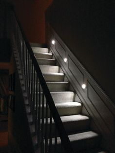 Keep walkways and stairways safer with Mr Beams step lights. Install the lights indoors or outdoors on stairways, decks, patios, hallways, entryways or walkways. The optional glow mode keeps the light on at a low level without motion to serve as a marker and brightens to full brightness with nearby motion. Mr Beams White LED Motion Sensor Auto On/Off Night Light | MB530 Deck Stair Lights, Stone Walls Interior, Stair Well, Step Lights, Stair Lights, Stair Wall, Led Step Lights, Outdoor Steps, Deck Stairs