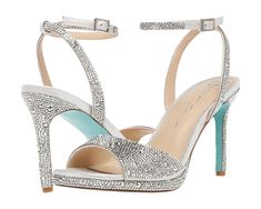 Blue by Betsey Johnson Suni | Zappos.com Blue By Betsey Johnson, Shoes Silver, Bridal Sandals, Crystal Shoes, Fashion Footwear, Silver Shoes, Silver Man, Bridal Shoes, Cute Shoes