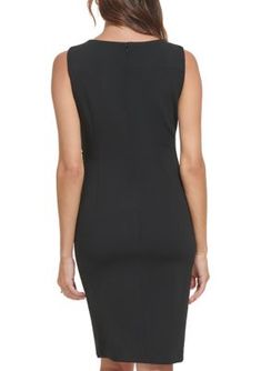 This little black scuba sheath dress from Calvin Klein features eye-catching pleat detailing across the front. | Calvin Klein Women's Sleeveless Boat Neck Lined Scuba Sheath Dress, Black, 12 Sleeveless Calvin Klein Bodycon Dress For Formal Occasions, Sleeveless Calvin Klein Bodycon Dress, Calvin Klein Sleeveless Bodycon Dress For Formal Occasions, Calvin Klein Sleeveless Bodycon Dress, Calvin Klein Bodycon Dress For Work, Figure Flattering Dresses, Calvin Klein Woman, Calvin Klein Dress, Boat Neck