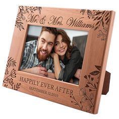 PRICES MAY VARY. ❣️​A HOUGHTFUL GIFT IDEA FOR MARRIED COUPLES: If you are looking for a well-thought gift to congratulate the new Mr. & Mrs., our newly designed customizable picture frames will end your searchings. These personalized photo frames are made for couples who are about to live their happily ever afters. ❣️GENTLY ENGRAVED DESIGNS: Our experienced design team’s special work shows itself in the beauty of flower and leaf engraves. When the new couples' wedding photos come together with t Wedding Gift Photo Frame, Laser Engraved Gifts For Grandparents, Personalized Picture Frame, Laser Puzzle, Wooden Wedding Gifts, Wedding Photo Frames, Engraved Photo Frame, Gifts For Newlyweds, Glowforge Ideas