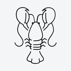 a drawing of a lobster with three balloons