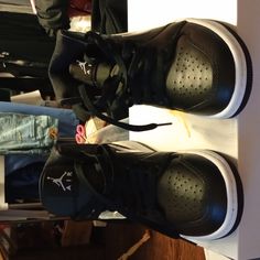 Women's Size 6 1/2 Air Jordan 1 Mid Never Been Worn Still In Original Box Black Jordan Shoes With Perforated Round Toe, Women's Jordans, Air Jordan 1 Black And White, Air Jordan 1 Black, Air Jordan 1 Shoes, Jordan 1 Shoes, Jordan 1 Black, Womens Air Jordans, Womens Jordans