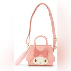 New Adorable My Melody Crossbody Bag What S, Pink Shoulder Bags, Melody Hello Kitty, Hello Kitty Bag, Cartoon Bag, Matching Keychains, Pink Shoulder Bag, My Melody, Cute Bags