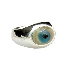 Silver with cold enamel stone. Modern Enamel Rings For Formal Occasions, White Gold Enamel Rings With Polished Finish, Modern White Gold Rings With Enamel, Modern White Gold Enamel Ring, Polished Enamel Rings In Fine Jewelry Style, White Gold Enamel Round Rings, Formal Enamel Ring With Gemstone, Modern Silver Enamel Ring For Formal Occasions, Oval Enamel Ring In Fine Jewelry Style