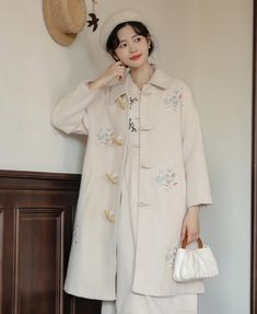 #ad Top Seller for Womens Girls Chic Chinese Embroidery Wool Blend Lolita A Line Coat Overcoat , Fashion womens jacket Long Spring Outerwear With Button Closure, Embroidered Stand Collar Outerwear For Fall, Casual Beige Embroidered Outerwear, Beige Floral Embroidered Outerwear For Fall, Embroidered Winter Outerwear With Stand Collar, Fall Beige Outerwear With Floral Embroidery, Casual Outerwear With Floral Embroidery And Stand Collar, Winter Outerwear With Floral Embroidery And Stand Collar, Embroidered Cotton Outerwear With Stand Collar