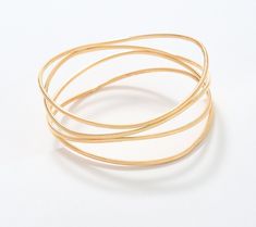 Capturing the movement and layered look of multiple bangles, this stunning all-in-one bracelet stylishly accessorizes your OOTD in a single slip-on swoop. From David Markstein. Italian Jewelry, The Movement, Fine Line, Layered Look, 18k Rose Gold, Rose Gold Plates, Design Elements, All In One, Jewelry Collection